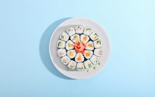 Картинка суши, еда, японская кухня, блюдо, роллы, гурман, декор