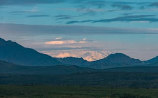 Картинка горы, природа, пейзаж, небо, облака, лес, долина