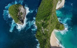 Картинка острова, море, природа, пейзаж, пляж, водопады, тропики
