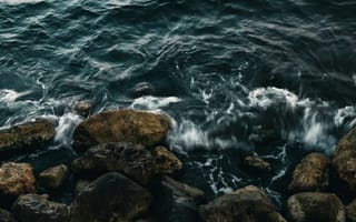 Картинка вода, камни, море, пейзаж, природа, волны, берег