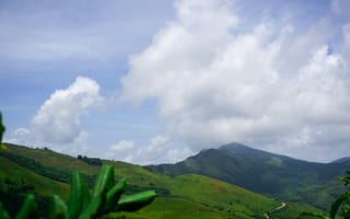 Картинка горы, природа, облака, пейзаж, зелень, небо, ландшафт