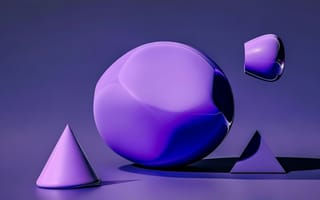 Картинка абстракция, геометрия, фигуры, пурпурный, дизайн, минимализм, 3D