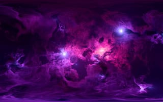 Картинка космос, галактика, небесные тела, звезды, туманность, фантазия, пурпурный