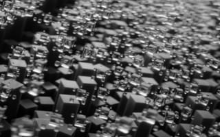 Картинка абстракция, черно-белый, графика, текстура, блоки, капли, минимализм