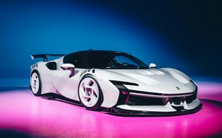 Картинка автомобиль, спорткар, Феррари, белый, освещение, фоновый, технология, дизайн, скорость, модерн