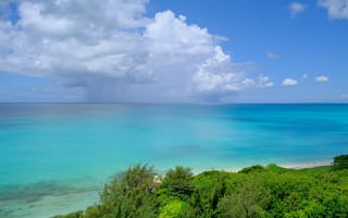 Картинка море, пейзаж, небо, облака, природа, отдых, пляж
