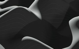 Картинка абстракция, черно-белый, волны, текстура, минимализм, дизайн, фоны