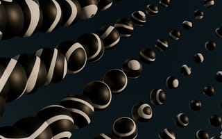 Картинка шары, черно-белый, абстракция, 3D, графика, фоны, текстуры