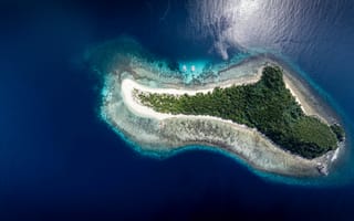 Картинка остров, море, природа, пейзаж, тропики, вода, песок
