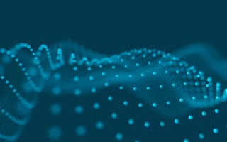 Картинка абстракция, волны, точки, технология, фон, синий, графика, дизайн