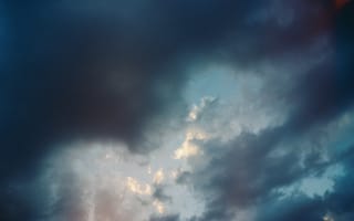 Картинка небо, облака, пейзаж, природа, закат, атмосфера, красота
