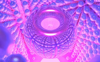 Картинка абстракция, сфера, футуризм, технологии, цвета, графика, 3D