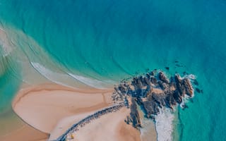 Картинка пляж, море, пейзаж, природа, скалы, воды, песок