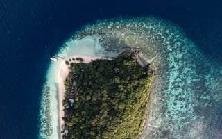 Картинка остров, море, природа, пейзаж, отдых, тропики, воды