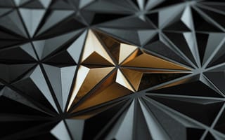 Картинка абстракция, геометрия, черный, золотой, текстура, дизайн, фоны