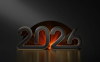 Картинка 2026, цифры, футуризм, обои, дизайн, технологии, черный фон