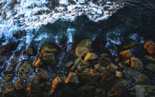 Картинка море, скалы, волны, природа, пейзаж, океан, водная поверхность