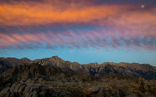 Картинка горы, закат, облака, природа, пейзаж, небо, камни