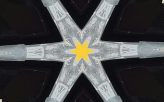 Картинка звезда, абстракция, геометрия, контраст, черный, желтый, арт, дизайн, фоновое изображение, модерн