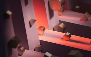 Картинка абстракция, геометрия, формы, освещение, цвет, фоны, 3D