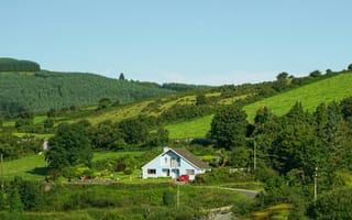 Картинка дом, природа, пейзаж, зелень, горы, сельская местность, лето