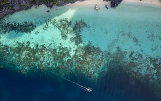 Картинка море, пляж, природа, воды, корабль, отдых, тропики, пейзаж