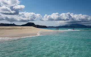 Картинка пляж, море, пейзаж, песок, облака, отдых, природа