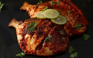 Картинка рыба, блюдо, еда, приготовление, лимон, специи, кулинария