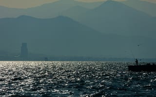 Картинка природа, горы, вода, рыбалка, пейзаж, мир, спокойствие
