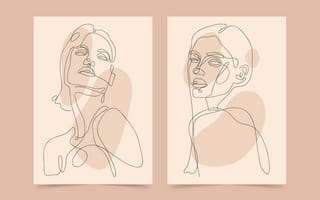 Картинка линия, портрет, арт, женщина, абстракция, дизайн, минимализм