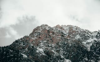 Картинка горы, природа, пейзаж, снег, облака, скалы, зима