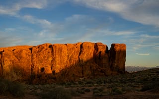 Картинка пейзаж, скалы, природа, закат, пустыня, небо, камни