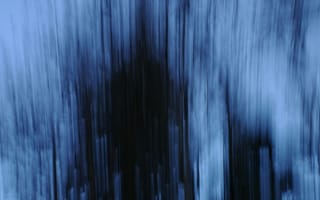 Картинка природа, деревья, синий, размытие, пейзаж, осень, мрак