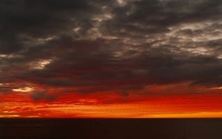 Картинка закат, море, облака, природа, пейзаж, красота, небо