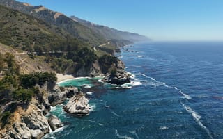 Картинка море, пейзаж, скалы, природа, берег, горы, океан