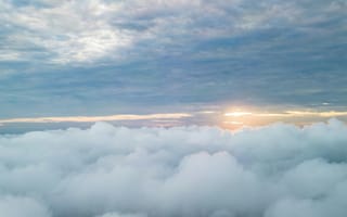 Картинка облака, небо, закат, природа, пейзаж, мягкий свет, атмосфера