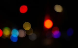 Картинка размытость, ночь, огни, цвета, абстракция, город, фото