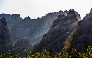 Картинка скалы, тайланд, горы, солнце, thailand, prachuap khiri khan
