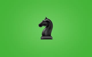 Картинка зеленоватый фон, минимализм, chess, шахматы, horse, конь