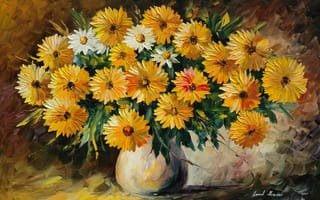 Картинка букет, живопись, ваза, Леонид Артемов, цветы