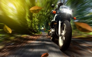 Картинка мотоциклист, байк, скорость