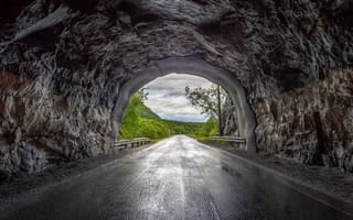 Картинка туннель, дорога, природа