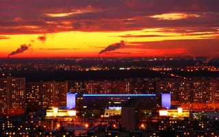 Картинка Москва, Россия, закаты, Рассветы, город, рассвет, Города, закат