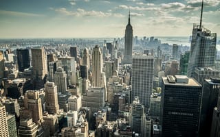 Картинка Нью-Йорк, штаты, Города, америка, мегаполиса, США, Небоскребы, Мегаполис, город