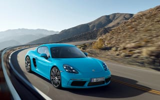 Картинка Porsche, 2016, 718, голубая, машины, машина, Порше, авто, голубых, автомобиль, Автомобили, Cayman, Голубой, (982C), голубые