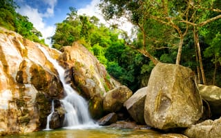 Картинка Таиланд, Hin, Waterfall, Samui, Камни, Водопады, Природа, Камень, Lad, Koh