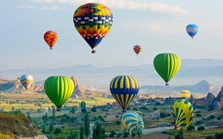 Картинка Турция, аэростат, Cappadocia, Воздушный, шар, Природа