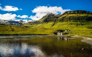 Картинка Исландия, Snaefellsnesog, Горы, гора, Природа, Озеро, Hnappadalssysla