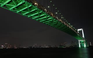 Обои Токио, Япония, Bridge, Rainbow, Ночные, Ночь, Мосты, город, ночью, ночи, Города