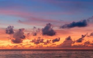 Картинка Мальдивы, Море, облачно, закаты, Рассветы, Облака, Небо, рассвет, закат, облако, Природа